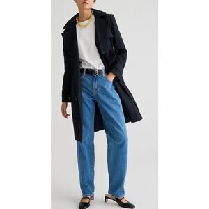 J. Crew New Icon Short Trench Coat Black Size 0 Petite No Hood